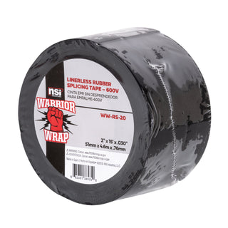 NSI WW-RS-20 Black Linerless Rubber Splicing Tape, 2in Wide, 15ft Long