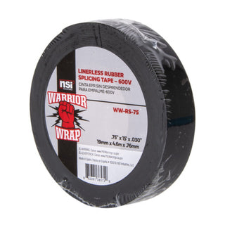 NSI WW-RS-75 Black Linerless Rubber Splicing Tape, .75in Wide, 15ft Long