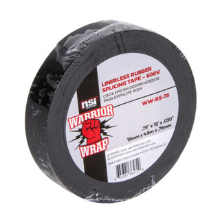 NSI WW-RS-75 Black Linerless Rubber Splicing Tape, .75in Wide, 15ft Long