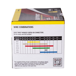 NSI WWC-Y-C Yellow Winged Wire Connector with Quick-Grip Spring, 100 Carton