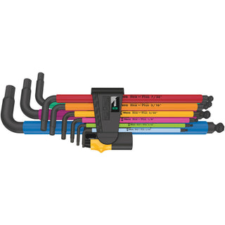 Wera Hex-Plus Imperial & Metric L-Key Twin Pack — 2x 9-Piece Multicolour, BlackLaser