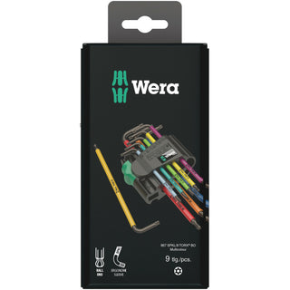 Wera 967/9 TX BO Multicolour 1 SB L-key set for tamper-proof TORX® screws, BlackLaser, 9 pieces