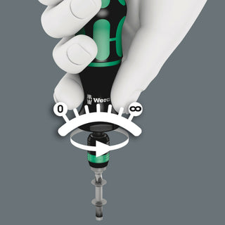 Wera Series 7400 Kraftform pre-set, adjustable torque screwdrivers (0.3-3.0 Nm) with Rapidaptor quick-release chuck, handle size 105 mm, 7460 x 0.3 Nm x 0.3-1.2 Nm