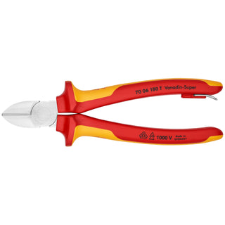 Knipex 70 06 180 T 7 1/4" Diagonal Cutters-1000V Insulated-Tethered Attachment