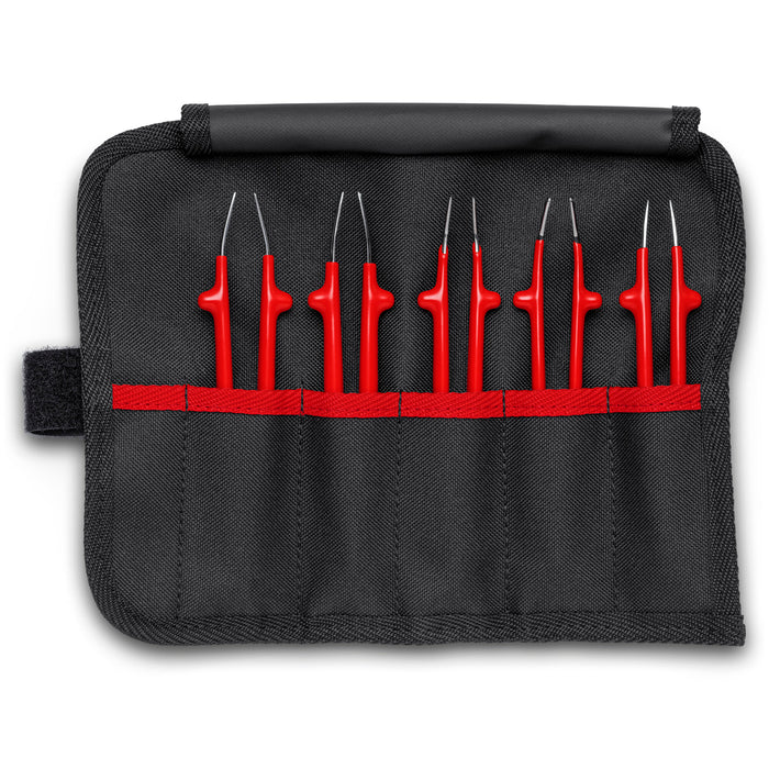 Knipex 92 00 04 5 Pc Stainless Steel Tweezer Set in a Tool Roll-1000V Insulated