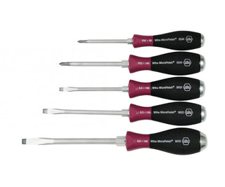 Wiha Tools 53390 MicroFinish Extra Heavy Duty Slotted/Phillips Screwdriver Set 5 Piece