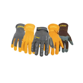 Estwing EWLP1012 Reinforced Knuckle Leather Palm Work Glove with Elastic Sewn Extended Cuff