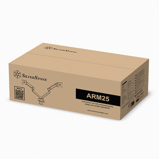 SilverStone ARM25 Dual Monitor Arm With Mechanical Spring Design And Versatile Adjustability