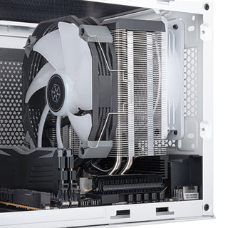 SilverStone ARV140-ARGB Argon High-Performance 140mm Cpu Cooler With Four Ø6mm Copper Heat-Pipes Designed Specifically For Latest Intel And Amd Sockets