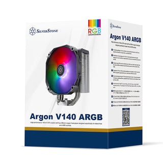 SilverStone ARV140-ARGB Argon High-Performance 140mm Cpu Cooler With Four Ø6mm Copper Heat-Pipes Designed Specifically For Latest Intel And Amd Sockets