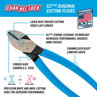 Channellock 338 8-Inch XLT Diagonal Cutting Pliers