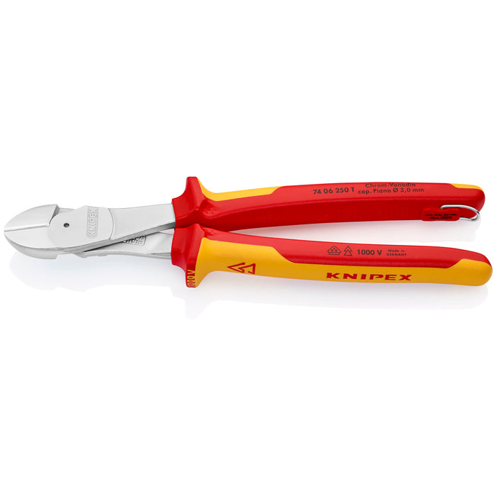 Knipex 74 06 250 T 10" High Leverage Diagonal Cutters-1000V Insulated-Tethered Attachment