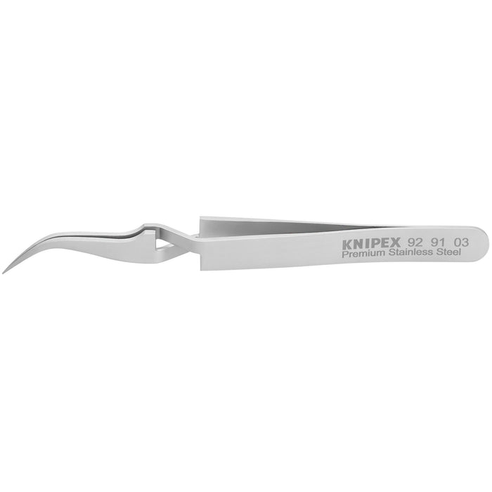 Knipex 92 91 03 4 1/2" Premium Stainless Steel Cross-Over Gripping Tweezers-45°Angled-Needle-Point Tips