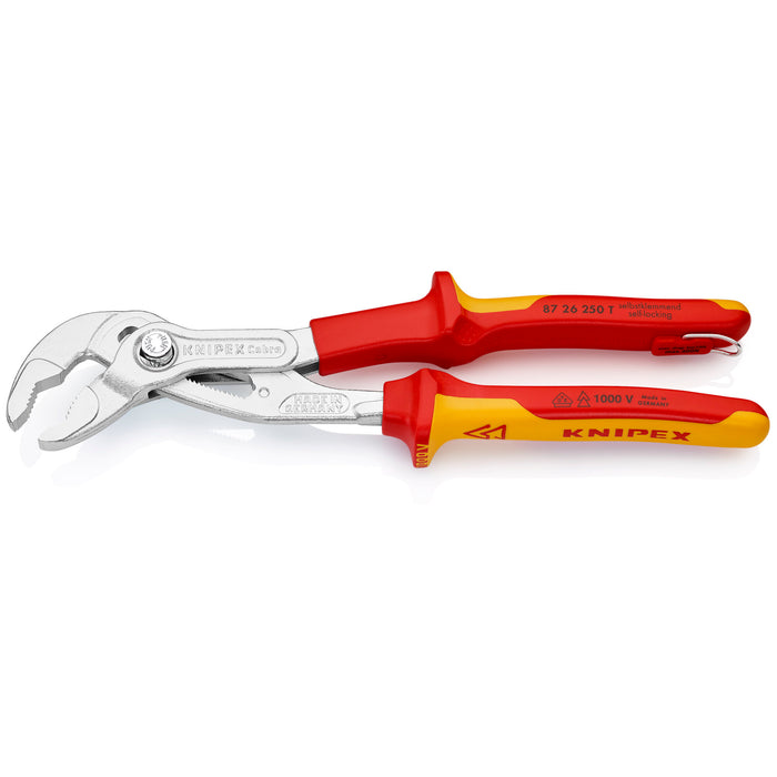 Knipex 87 26 250 T 10" Cobra® High-Tech Water Pump Pliers-1000V Insulated-Tethered Attachment