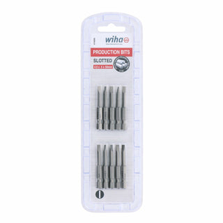 Wiha Tools 74009 Slotted Power Bit, 4mm x 0.5 x 50mm 10 Pack