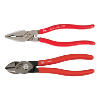 Wiha Tools 32640 2 Piece Classic Grip Lineman's and BiCut Compound Diagonal Cutters Set