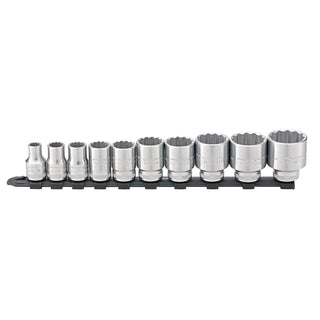 Stahlwille 96053010 Socket Spanner Set On Clip Rail 1/2 Inch, 10 Pcs