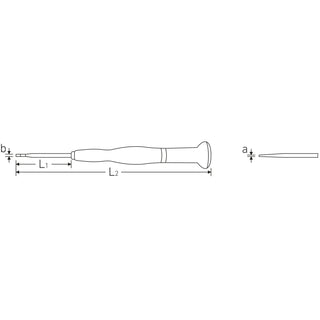 Stahlwille 47513003 4751 Size 3 Precision Slotted Screwdriver, 0.25 x 1.2 mm