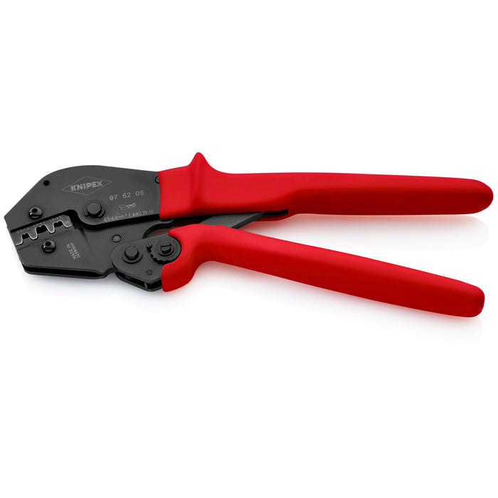 Knipex 97 52 05 10" Crimping Pliers For Non-Insulated Open Plug-Type Connectors (Plug Width 4.8 and 6.3 mm)