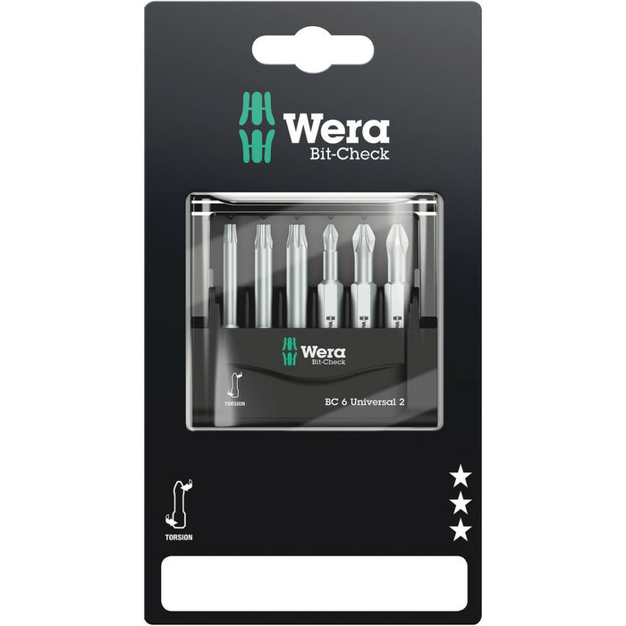 Wera Bit-Check 6 Universal 2 SB, 6 pieces