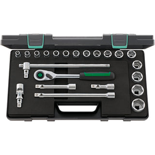 Stahlwille 96031480 52/16/6QR 1/2" Drive Hex Socket Set, 22 Pcs