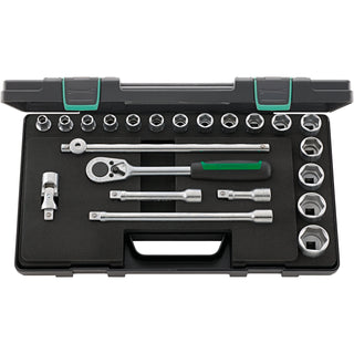 Stahlwille 96031448 52/16/6 1/2" Drive Hex Socket Set, 22 Pcs