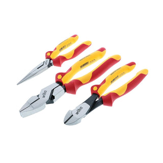 Wiha Tools 32968 3 Piece Insulated Industrial Grip Pliers and Cutters Set