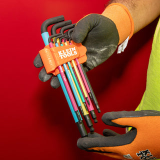 Klein Tools BLS18 Color Coded Hex Key Set, SAE and Metric, 18 Pc.