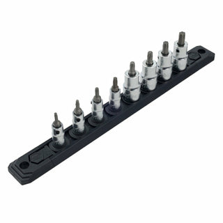 Wiha Tools 71698 8 Piece TORX Plus Socket 1/4" and 3/8" Square Drive Rail Set