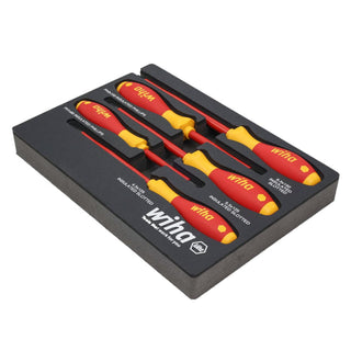 Wiha Tools 32081 5 Piece Insulated SoftFinish Cushion Grip Screwdriver Tray Set