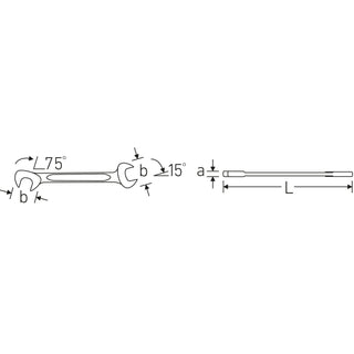Stahlwille 40463232 12a Small double open ended Spanner Electric, 1/2 Inch