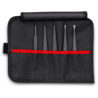 Knipex 92 00 05 ESD 5 Pc Plastic Tweezer Set in a Tool Roll-ESD