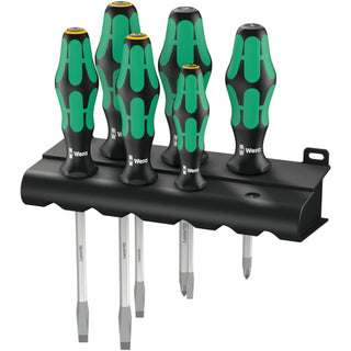 Wera 334/355 SK/6 Screwdriver set Kraftform Plus Lasertip and rack, 6 pieces