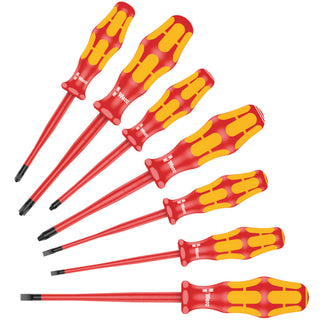 Wera 160 iSS/7 Screwdriver set Kraftform Plus Series 100. With reduced blade diameters and smaller handle diameters, 7 pieces