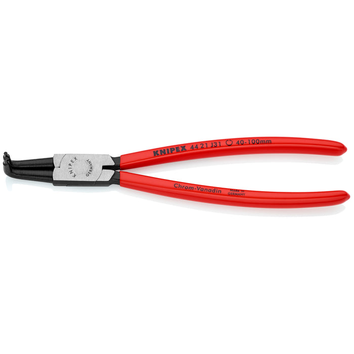 Knipex 44 21 J31 8 1/2" Internal 90° Angled Snap Ring Pliers-Forged Tips