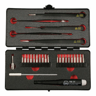 Wiha Tools 75993 SYS 4 ESD Micro Bit & Tweezer 28 Pc. Set