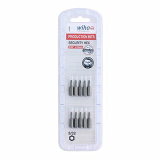 Wiha Tools 71932 Security Hex Insert Bit, 3/32" x 25 mm, 10 Pk.