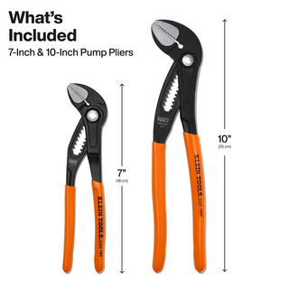 Klein Tools D5052BSKIT Straight Jaw Quick-Adjust Pump Pliers Set, 2-Piece
