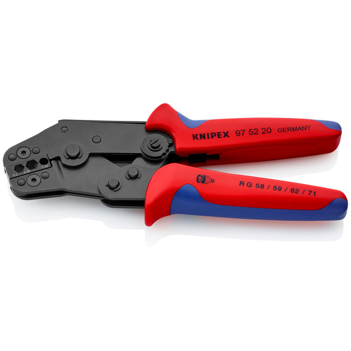 Knipex 97 52 20 7 1/2" Crimping Pliers for COAX, BNC and TNC Connectors RG 58/59/62/71/223