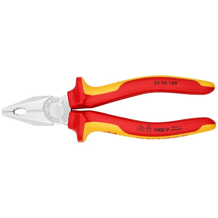 Knipex 03 06 180 7 1/4" Combination Pliers-1000V Insulated