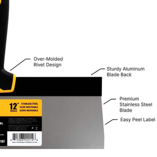 Dewalt DXTT-3-174 8/10/12 in. Stainless Steel Taping Knife Set with 14 in. Mud Pan