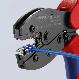 Knipex 97 52 36 8 1/2" Crimping Pliers For Insulated Terminals, Plug Connectors and Butt Connectors