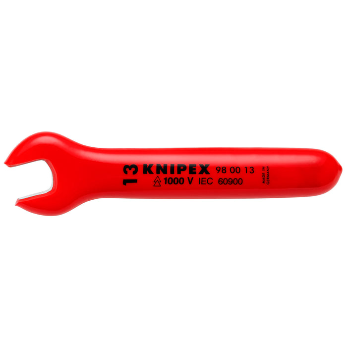 Knipex 98 00 13 5 1/4" Open End Wrench-1000V Insulated, 13 mm