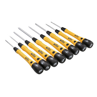 Wiha Tools 27396 8 Piece ESD Safe Picofinish Precision Screwdriver Set in Pouch