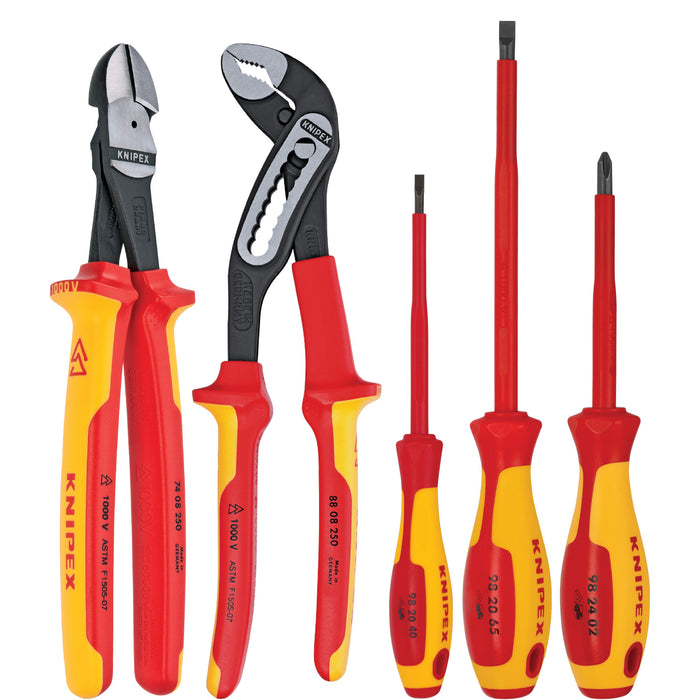 Knipex 9K 98 98 20 US 5 Pc Automotive Pliers and Screwdriver Tool Set-1000V Insulated