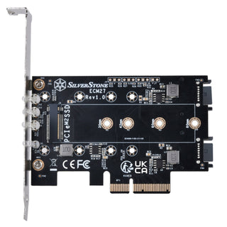 SilverStone ECM27 1-Slot NVMe and 2-Slot SATA M.2 SSD to PCI-E x4 Adapter Card