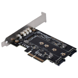 SilverStone ECM27 1-Slot NVMe and 2-Slot SATA M.2 SSD to PCI-E x4 Adapter Card