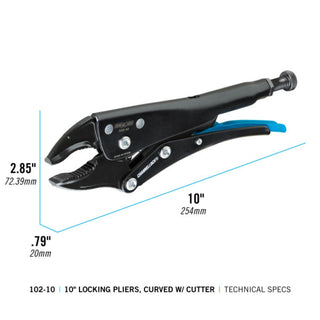 Channellock 102-10 10-inch Curved Jaw Locking Pliers w/ Cutter