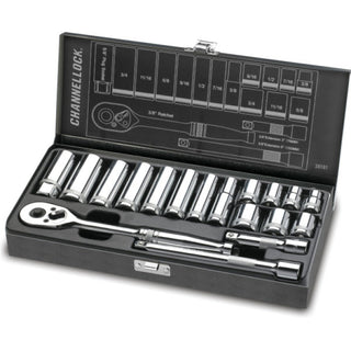 Channellock 38181 18pc 3/8" SAE Drive Socket Set