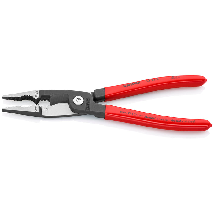 Knipex 13 81 8 8" 6-in-1 Electrical Installation Pliers 12 and 14 AWG